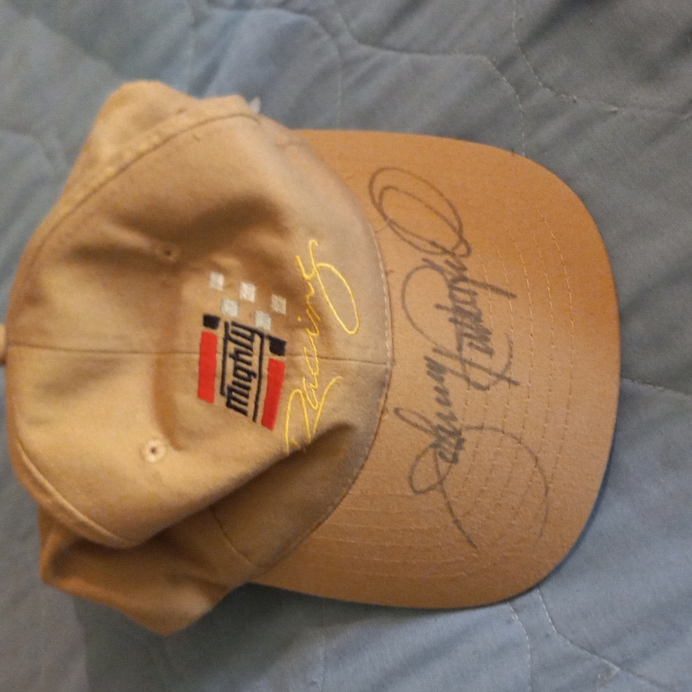 Johnny Rutherford autographed race car hat